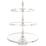 Patera taca metalowa lustro srebrna 3 poziomy 56x41 168327