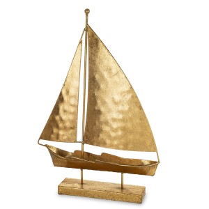 Statek dekoracja metalowa  złota na półkę szafkę  43,5x31x6 184633
