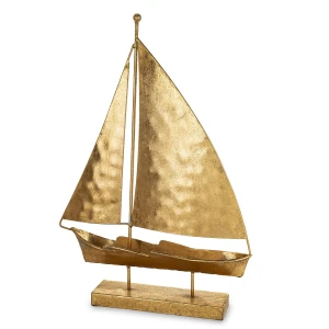 Statek dekoracja metalowa  złota na półkę szafkę  43,5x31x6 184633