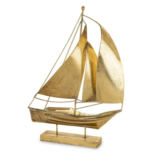 Statek dekoracja metalowa  złota na półkę szafkę  45x33x8 184634