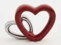 Figurka dekoracyjna dwa serca czerwono srebrna love 11,5x15 121907