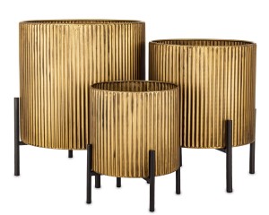 Donica osłonka osłonki doniczka doniczki metalowe kpl. 3 szt 26/34/39 cm 185860