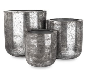 Donica osłonka osłonki doniczka doniczki metalowe kpl. 3 szt 25/33/40 cm 185859