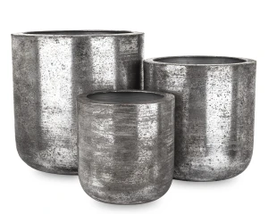 Donica osłonka osłonki doniczka doniczki metalowe kpl. 3 szt 25/33/40 cm 185859