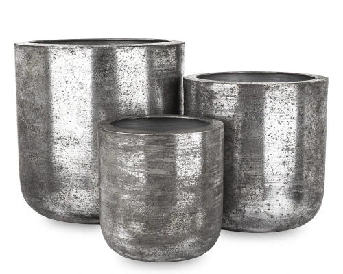 Donica osłonka osłonki doniczka doniczki metalowe kpl. 3 szt 25/33/40 cm 185859