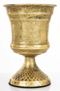 Osłonka donica doniczka metalowa złota 19x13x13 179614