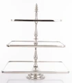 Patera dekoracyjna lustrzana srebrny 3 poziomowa 55x47x31 173345