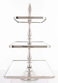 Patera dekoracyjna lustrzana srebrny 3 poziomowa 55x47x31 173345
