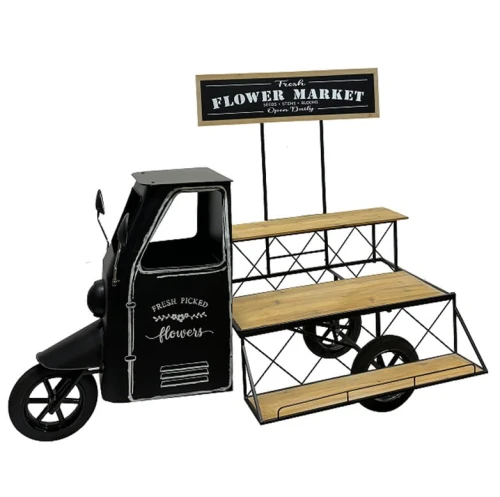 Kwietnik metalowy stojak pojazd retro na kwiaty 135x166x82 175855