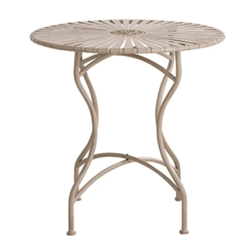 Stolik ogrodowy metalowy kremowy 71x70x70 164984