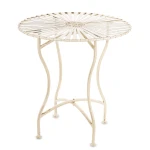 Stolik ogrodowy metalowy kremowy 71x70x70 164984
