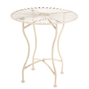 Stolik ogrodowy metalowy kremowy 71x70x70 164984