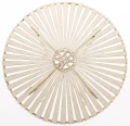 Stolik ogrodowy metalowy kremowy 71x70x70 164984