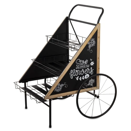Kwietnik metalowy wózek retro na kwiaty 123,5x75x96 176524