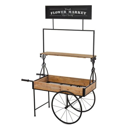 Kwietnik metalowy stojak wózek retro na kwiaty 179x112x60 175852