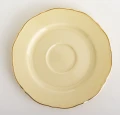 Filiżanka z porcelany beżowo złota  z podstawką 90ml 185551