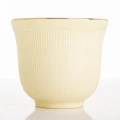 Filiżanka z porcelany beżowo złota  z podstawką 90ml 185551