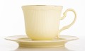 Filiżanka z porcelany beżowo złota  z podstawką 90ml 185551