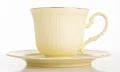 Filiżanka z porcelany beżowo złota  z podstawką 90ml 185551