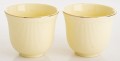 Filiżanka filiżanki porcelana beżowo złote kpl. 2 szt z podstawką  90 m 185553