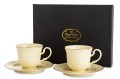 Filiżanka filiżanki porcelana beżowo złote kpl. 2 szt z podstawką  90 m 185553
