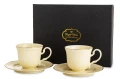 Filiżanka filiżanki porcelana beżowo złote kpl. 2 szt z podstawką  90 m 185553