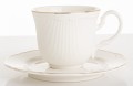Filiżanka z porcelany biało złota  z podstawką 90ml 185554