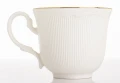Filiżanka z porcelany biało złota  z podstawką 90ml 185554