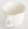Filiżanka z porcelany biało złota  z podstawką 90ml 185554