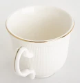Filiżanka z porcelany biało złota  z podstawką 90ml 185554