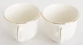 Filiżanka filiżanki porcelana biało złote kpl. 2 szt z podstawką  90 ml 185556