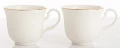 Filiżanka filiżanki porcelana biało złote kpl. 2 szt z podstawką  90 ml 185556