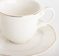 Filiżanka filiżanki porcelana biało złote kpl. 2 szt z podstawką  90 ml 185556