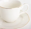 Filiżanka filiżanki porcelana biało złote kpl. 2 szt z podstawką  90 ml 185556