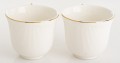 Filiżanka filiżanki porcelana biało złote kpl. 2 szt z podstawką  90 ml 185556