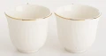 Filiżanka filiżanki porcelana biało złote kpl. 2 szt z podstawką  90 ml 185556
