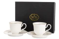 Filiżanka filiżanki porcelana biało złote kpl. 2 szt z podstawką  90 ml 185556