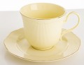 Filiżanka z porcelany beżowo złota  z podstawką 220ml 185557