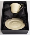 Filiżanka z porcelany beżowo złota  z podstawką 220ml 185557