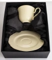 Filiżanka z porcelany beżowo złota  z podstawką 220ml 185557