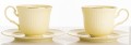 Filiżanka filiżanki porcelana beżowo złote kpl. 2 szt z podstawką  220 m 185558