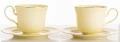 Filiżanka filiżanki porcelana beżowo złote kpl. 2 szt z podstawką  220 m 185558