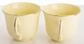 Filiżanka filiżanki porcelana beżowo złote kpl. 2 szt z podstawką  220 m 185558