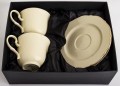 Filiżanka filiżanki porcelana beżowo złote kpl. 2 szt z podstawką  220 m 185558