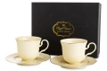 Filiżanka filiżanki porcelana beżowo złote kpl. 2 szt z podstawką  220 m 185558