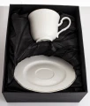 Filiżanka z porcelany biało złota  z podstawką 220ml 185560