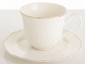 Filiżanka z porcelany biało złota  z podstawką 220ml 185560