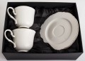 Filiżanka filiżanki porcelana biało złote kpl. 2 szt z podstawką  220 ml 185562