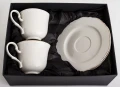 Filiżanka filiżanki porcelana biało złote kpl. 2 szt z podstawką  220 ml 185562