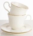 Filiżanka filiżanki porcelana biało złote kpl. 2 szt z podstawką  220 ml 185562